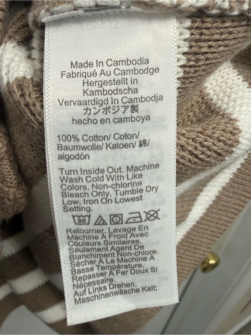 J. Crew Brown And White Button Up Knit Lady Jacket Size Large Feminine - Picture 4 of 7